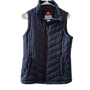 Columbia Omni Heat Puffer Vest Navy Blue Adult Size S Lightweight Insulated